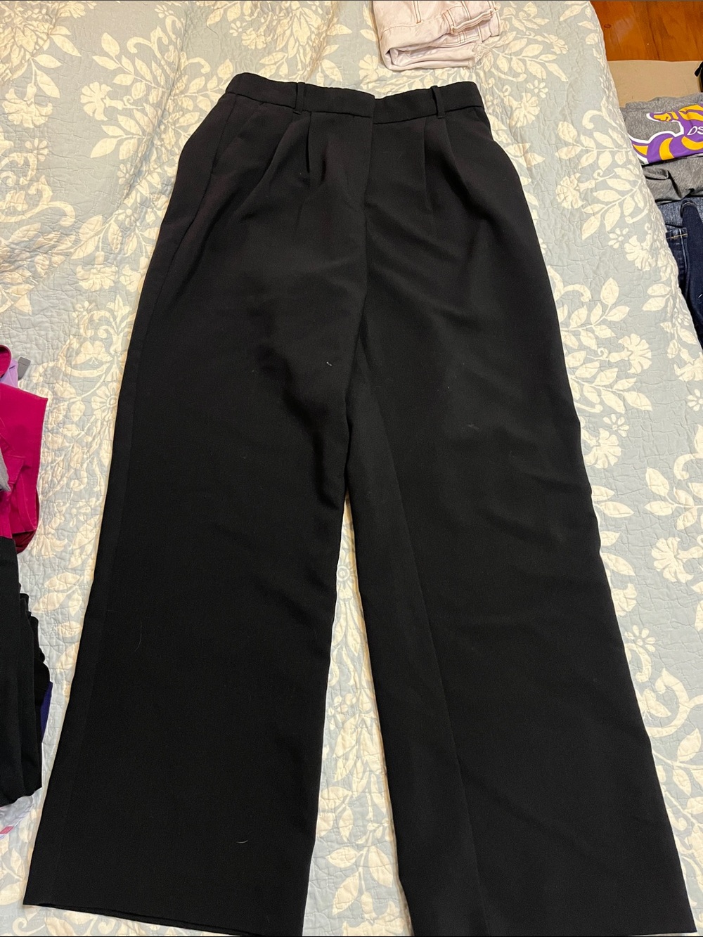 Abercrombie & Fitch Black High-Rise Wide Leg Trousers